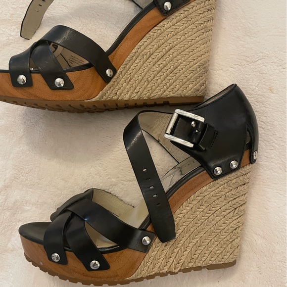 Michael Kors Shoes - Black Leather Michael Kors the Jet Set 6 espadrille
